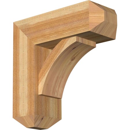 Ekena Millwork Thorton Craftsman Rough Sawn Bracket w/ Offset Brace, Western Red Cedar, 8"W x 22"D x 22"H BKT0806X22X22THR04RWR